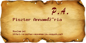 Piszter Annamária névjegykártya